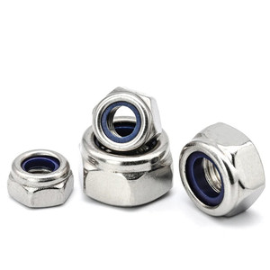 Écrou autobloquant hexagonal galvanisé à insert en nylon, prix d'usine en gros, diverses tailles métriques standard M3-M12 - Product Image 1