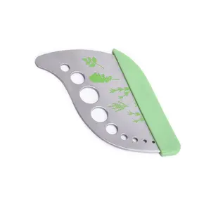 Outil de dénudage de feuilles d'herbes de cuisine en acier inoxydable, 9 trous, rasoir à chou frisé, coupe-herbe en métal