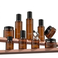 Ensemble de flacons en verre pour cosmétiques de luxe avec compte-gouttes et impression sérigraphique pour sérum, tonique, crème et gouttes pour les yeux - 4oz/1oz/50ml