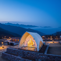 Tente de glamping de luxe en forme de bateau, en Oxford 1200D ultra-résistant, cabane de villégiature au design unique, maison de safari pour éco-resort de prestige
