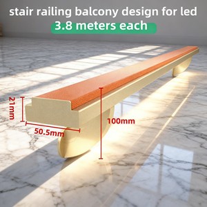 Pasamanos de Aleación de Aluminio Colorido y Elegante con Tira de Luz, Pasamanos de Pared Adecuado para Escaleras y Vidrio - Product Image 1