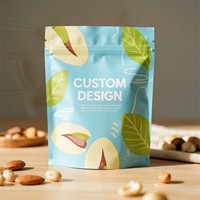Sachet Doypack MOPP pour pistaches avec fenêtre transparente et impression numérique personnalisée, pour l'emballage des noix, le rangement en cuisine et la vente au détail