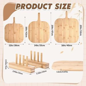 Ensemble de planches à découper en bambou Mu Yujia, 3 tailles, avec poignée, faciles à nettoyer - Product Image 4