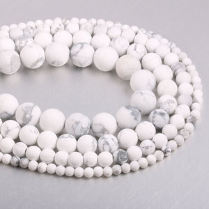Perline in Pietra Naturale di Alta Qualità, Turchese Bianco e <span class=keywords><strong>Howlite</strong></span>, Accessori Rotondi per Creazione di Gioielli e Braccialetti - Product Image 6