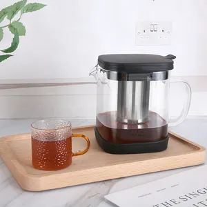 20oz Tea Kettle And 40oz Tea Pot Maker Glass Teapot With Removable Loose Tea Infuser Stove Safe Glass Teapot