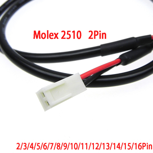 Cavo di alimentazione Molex 2510 a 2 pin, terminazione singola aperta, passo 2,54 mm, con cavo a spina spellata per connessione alimentazione apparecchiature - Product Image 1