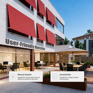 Toldo de Aluminio con Brazo Pivotante y Persiana Enrollable, Retráctil Manual, para Terraza, Patio, Exterior, Impermeable, para <span class=keywords><strong>Hogar</strong></span>, Comercio y Fábrica - Product Image 3