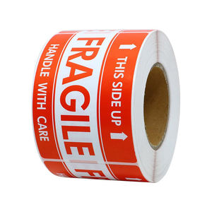 Etiquetas Adhesivas Permanentes Personalizadas, Resistentes al Agua y al Aceite, con Aviso de Frágil, para Envío, Papel de Transferencia Térmica, Marca OLANTAI - Product Image 3