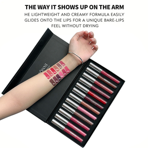 VERONNI 12 pcs/set Kit rouge à lèvres longue durée Waterproof Liquid Matte Lipgloss Set avec crème minérale pour les lèvres - Product Image 5