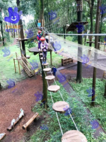 Équipement d'escalade pour enfants en alliage d'aluminium, filets de sécurité en nylon pour parcours forestier, pour les 5-10 ans, aire de jeux extérieure commerciale