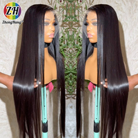 Perruque 100% Cheveux Humains Naturels Non Traités, Lisses et Vierges, Origine Vietnamienne, Sans Colle, Dentelle HD Complète, Perruque Frontale en Dentelle