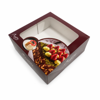 Fabricant de boîtes à gâteaux avec fenêtre, emballage en carton alimentaire portable, imprimé sur mesure, respectueux de l'environnement, en matériaux recyclés, pour boulangerie