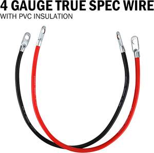 ชุดสายเคเบิลอินเวอร์เตอร์แบตเตอรี่ Cartman 5AWG ขนาด 16 <span class=keywords><strong>นิ้ว</strong></span>, <span class=keywords><strong>สาย</strong></span>ขนาด 4 เกจ x 18 <span class=keywords><strong>นิ้ว</strong></span> (<span class=keywords><strong>1</strong></span> <span class=keywords><strong>สาย</strong></span>บวก และ <span class=keywords><strong>1</strong></span> <span class=keywords><strong>สาย</strong></span>ลบ) สำหรับรถยนต์, รถบรรทุก, รถบ้าน, พลังงานแสงอาทิตย์ - Product Image 2
