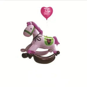 17 Inch 3d Walks On Air Animal Trojan Rocking Horse Self Inflatable Helium Foil Balloon For Baby Shower Birthday Decoration Kids