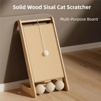 Griffoir vertical moderne et élégant en bois massif pour chat, hauteur réglable, résistant à l'usure, sans copeaux, avec cadre d'escalade en chanvre en forme d'épée