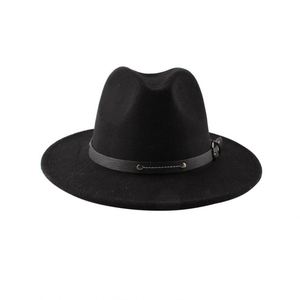 Chapeau Fedora unisexe en feutre à large bord, élégant, sur mesure, pour l'extérieur, décontracté, broderie 3D, quatre saisons - Product Image 5