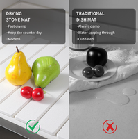 Tapis de séchage pliable en terre de diatomée, absorbant et antidérapant, pour comptoir de cuisine et vaisselle