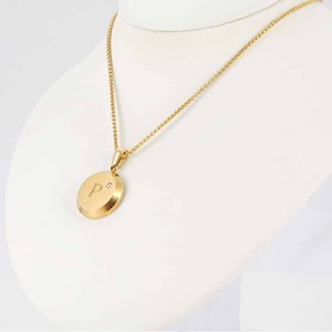 Collares de Moneda con Iniciales Inglesas Chapados en Oro de 18K para Mujer, Colgante de Letra del Alfabeto, Cadena de Oro, Amuleto, Joyería Fina de Diseñador - Product Image 3