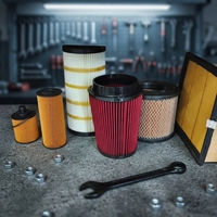 Elemen Filter WolunCartridge Pengganti Aftermarket Media Silinder Berlipat untuk Suku Cadang Truk Mesin Diesel