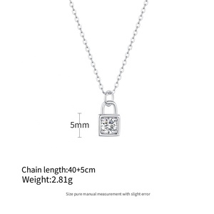American Trending Luxury Women's 925 Sterling Silver Necklace <strong>White</strong> <strong>Gold</strong> Plated VVS Moissanite Diamond Pendant <strong>Locket</strong> Highly - Product Image 3