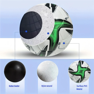 Ballon de sport professionnel personnalisé en cuir PU imperméable à 5 faces pour le football, disponible en différentes couleurs - Product Image 2