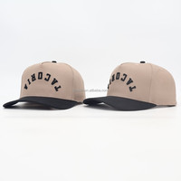 Casquettes de baseball en coton pour hommes, non structurées, à 5 ou 6 panneaux, bicolores, avec logo brodé 3D personnalisé
