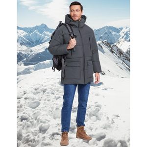 Men's Long Parka Winter Coat Hooded Puffer <b>Jacket</b> Heavy Warm Water Resistant Outerwear Cold Weather Wear - Product Image 5