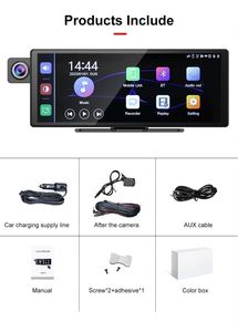 10.26 inch lớn không dây Carplay màn hình cảm ứng <span class=keywords><strong>Android</strong></span> tự động cho xe ô tô 3 máy ảnh 2K + 1080 + 1080 DVR được xây dựng trong <span class=keywords><strong>GPS</strong></span> DSP RGB tính năng - Product Image 6