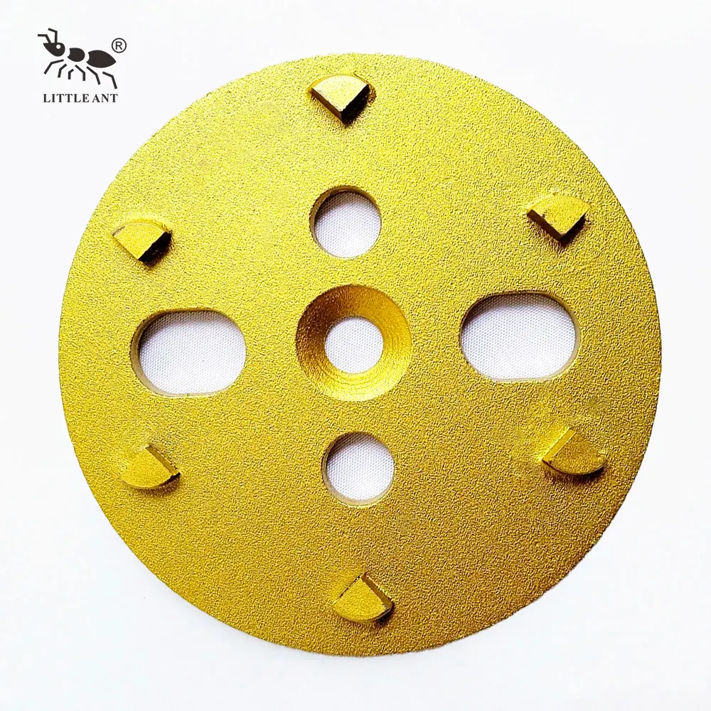 LITTLE ANT 100mm 4 inch 1/4 PCD Blocks Insert Silicone PU Dedicated Floor Grinding Diamond Tools Plate Disc for Polishing