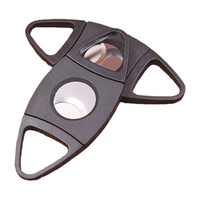 Accessoires pour cigares, coupe-cigares promotionnel à double lame, acier inoxydable, style à deux doigts, coupe-cigares portable en forme de V, coupe-tabac