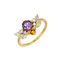Bague Niche S925 en argent avec améthyste naturelle pour femme, style rétro, forme géométrique, bijoux fins en argent pour dîner de gala