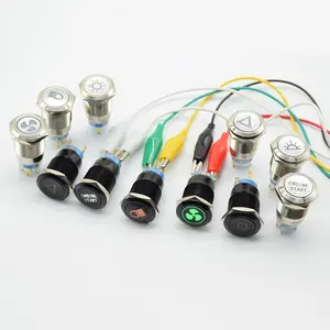 19mm metal button switch self-locking oxidizing black Silver multi-style figure master switch red green 12v 220v