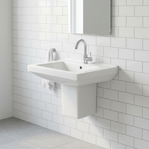 Lavabo demi-pied en céramique Vistaar, design moderne, écologique, capacité 9L, le meilleur - Product Image 4
