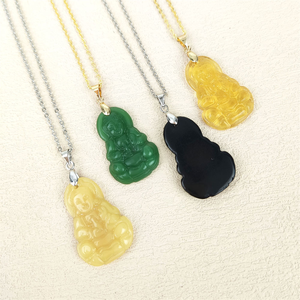 สร้อยคอจี้คริสตัลควอตซ์รูป<span class=keywords><strong>พระ</strong></span>พุทธรูป ดีไซน์ทันสมัย ชุบทอง 18K สำหรับทุกเพศ ของขวัญทางศาสนา - Product Image 4