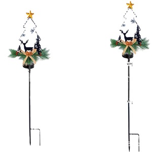 Solar Metal Christmas <b>Tree</b> <b>LED</b> Deer Garden Light With Solar Panel Outdoor Decor - Product Image 2