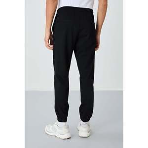 Pantalon de survêtement pour homme noir texturé coupe standard - 82156 - Noir - Product Image 5