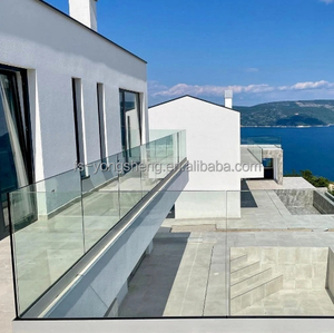 ชุดราวบันไดกระจกที่ทันสมัยพร้อมราวจับสแตนเลสและช่องฐานอลูมิเนียมร่องรูปตัว U - Product Image 6