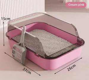 Aibibibuddy Top-Open Anti-Splash Grande Capacidade Premium <span class=keywords><strong>Cat</strong></span> Litter Box Pet Sandbox Bandeja De Plástico Gato Vaso Sanitário Gatinho Acessório - Product Image 5