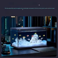 Akuarium Meja Pintar YEE Smart Desktop Aquarium Pro, Tangki Ikan Kaca Ultra Jernih, Pengumpan Otomatis, Lampu Dapat Diredupkan, Filtrasi Basah Kering untuk Rumah & Kantor