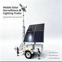 Tour de surveillance solaire mobile avec capteur CMOS, vision nocturne anti-vandalisme, batterie haute capacité et système de surveillance télescopique