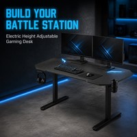 Bureau de jeu Aor Esports 2026 moderne de haute qualité, personnalisé, noir, convertible, en métal et fibre de carbone avec éclairage LED