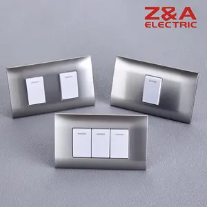 AH Series Silver American Switch Light For Home Office Wall Light Electrical Switch And Socket