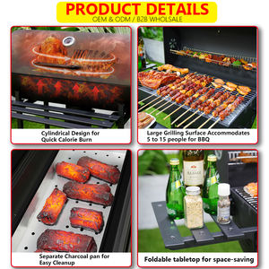 <span class=keywords><strong>Barbecue</strong></span> au charbon de bois sans fumée en fer pour patio extérieur, vente en gros, chariot en métal noir, <span class=keywords><strong>barbecue</strong></span> - Product Image 2