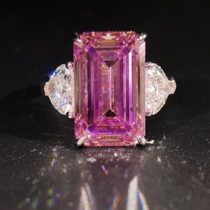 Bague de fiançailles pour femme personnalisée <span class=keywords><strong>en</strong></span> diamant de laboratoire taille émeraude PT950 de 10,5 carats, bijoux de luxe - Product Image 1