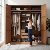 Armoire modulaire moderne et durable en bois massif pour villa, hôtel et chambre à coucher – Meuble de rangement
