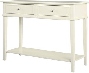 Consolle da Ingresso Multifunzionale Moderna <span class=keywords><strong>in</strong></span> Stile Antico, 80 Cm, <span class=keywords><strong>in</strong></span> <span class=keywords><strong>Legno</strong></span> Bianco con Cassetti per Casa - Product Image 6
