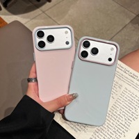 Coque de téléphone antichoc en TPU souple avec contraste de couleurs Macaron Crème Douce pour iPhone 18 17 16 15 14 13 12 11 Pro Max