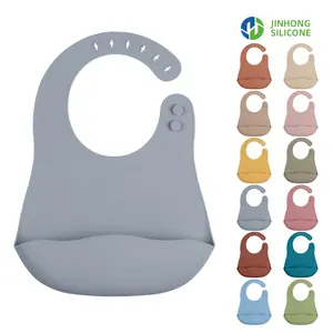 Bavaglini in Silicone Baby OEM/ODM Babero pieghevole imballaggio moda chiusura morbida con bavaglini in Silicone per vivaio di Design