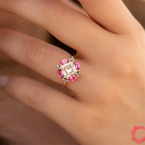 แหวนเงินแท้ 925 รูปดอกไม้ประดับเพชรซิคอน 5A ชุบทอง 18k สไตล์หรูหราจาก CANNER - Product Image 3