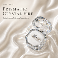 Boîte à bague octogonale en cristal K9 avec intérieur en velours, design prismatique à facettes, pour demande en mariage, anniversaire, souvenir, cadeau pour femme, maison